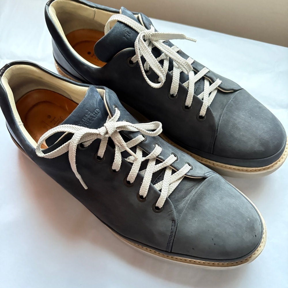 Samuel Hubbard Fast Navy Nubuck Leather Sneaker Casual Shoe Lace-up Vibram 11.5 - Picture 2 of 8